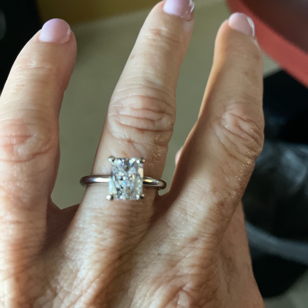 NWOT Diamonique emerald cut ring